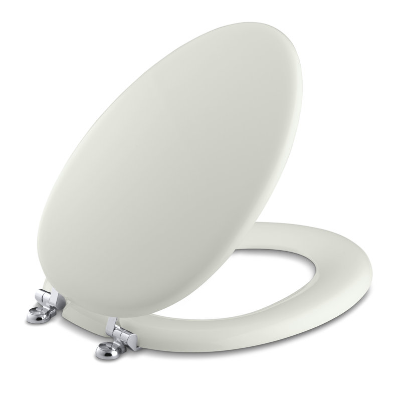 Kathryn Elongated Toilet Seat, Dune, Brushed Nickel