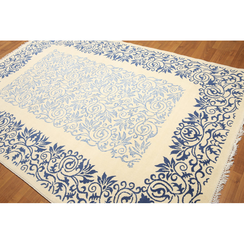 Tapis en laine blanc/bleu Gresham Palace