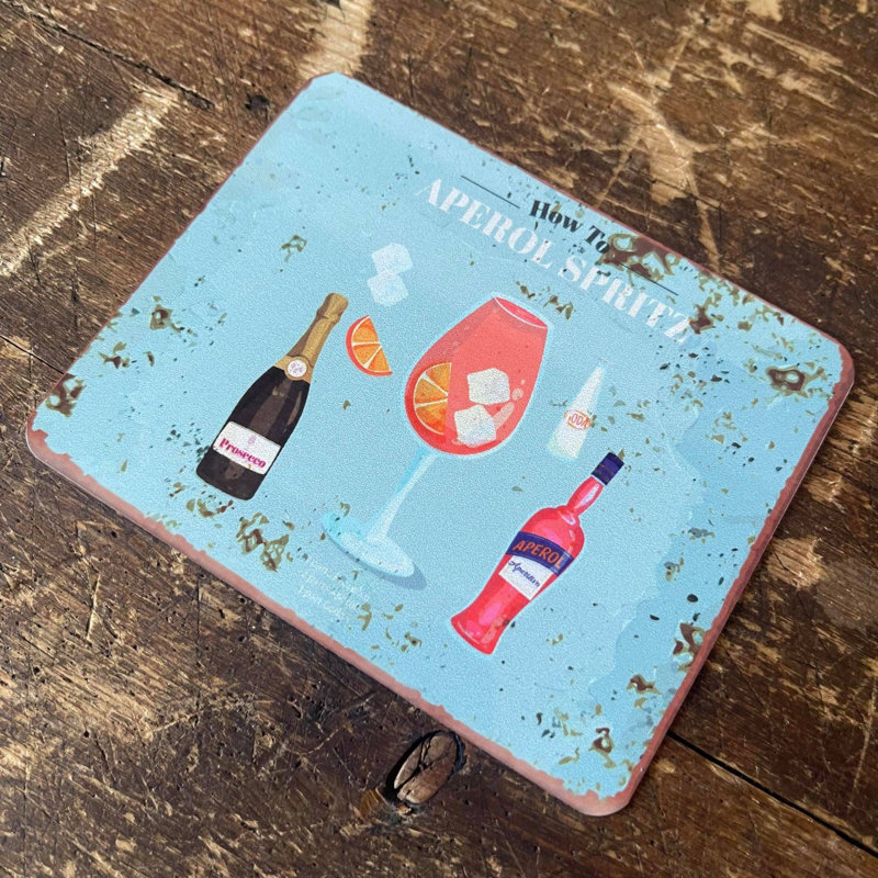 Food & Beverage Wall Decor on Metal, 20cm H x 25cm W