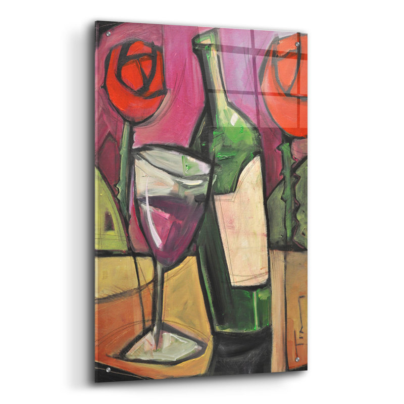 «Days Of Wine And Roses» par Tim Nyberg, art mural en verre acrylique, 12 po x 16 po, H 36 po x l 24 po x P 0,2 po