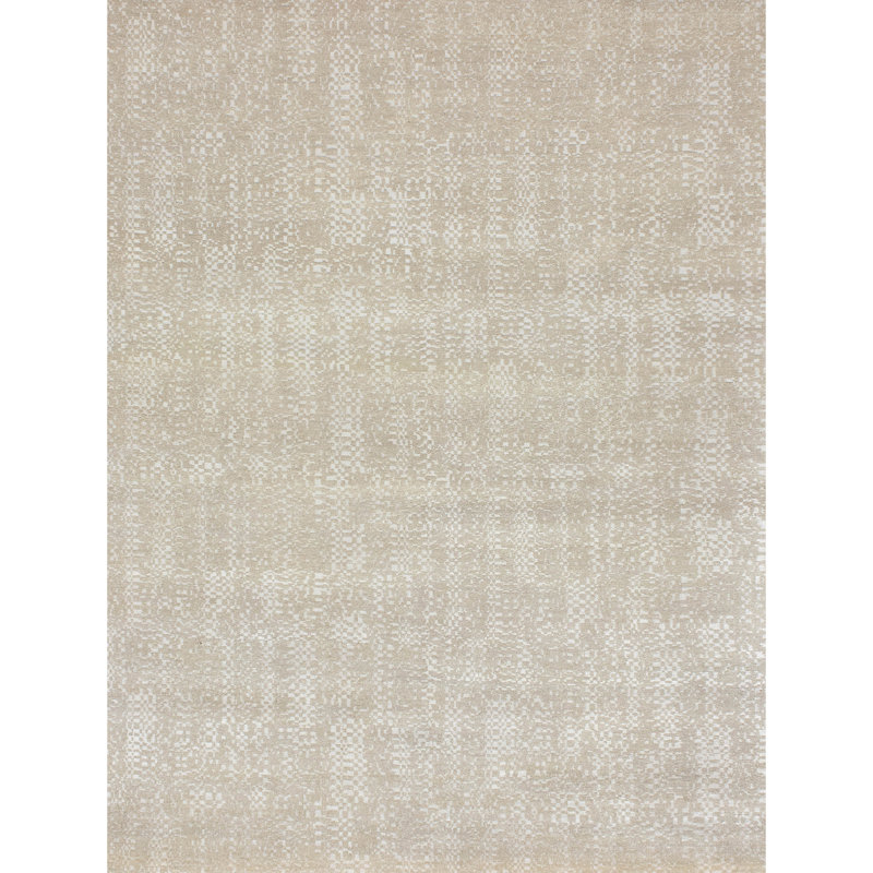 Hand Knotted Area Rug in Bone, Rectangle 9' x 12'
