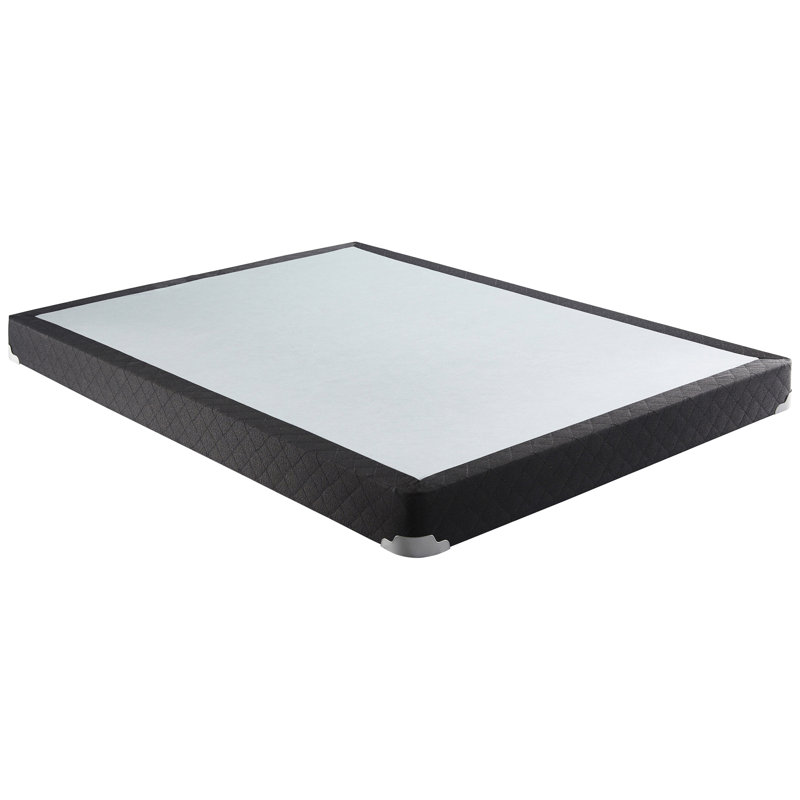 Sommier simple à profil bas avec revêtement gris, structure solide pour l'élévation confortable du matelas, encouragement du flux d'air, soutien respirable, soutien de la colonne vertébrale