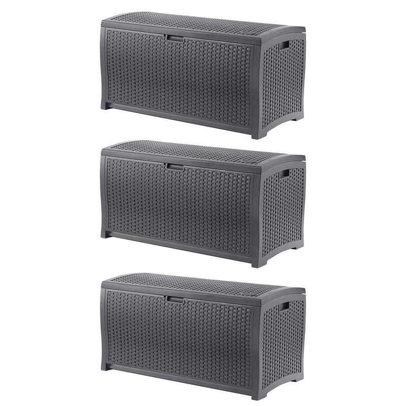 Suncast 21.5'' W 73 Gallons Water Resistant Plastic Lockable Deck Box in Black