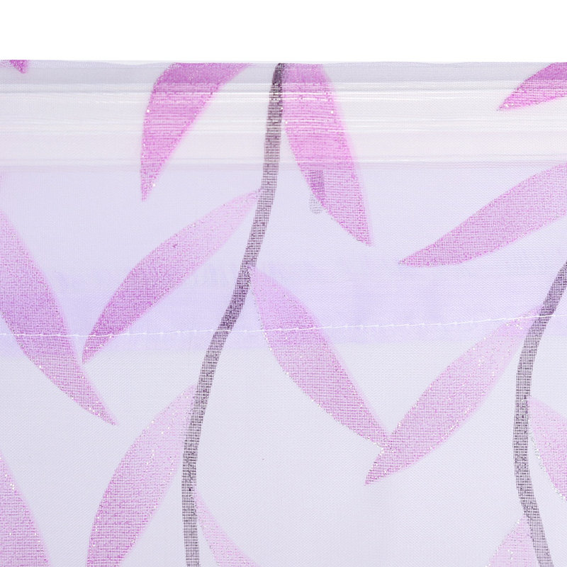 Rideau transparent à œillets pour fenêtre, chambre ou balcon (violet)