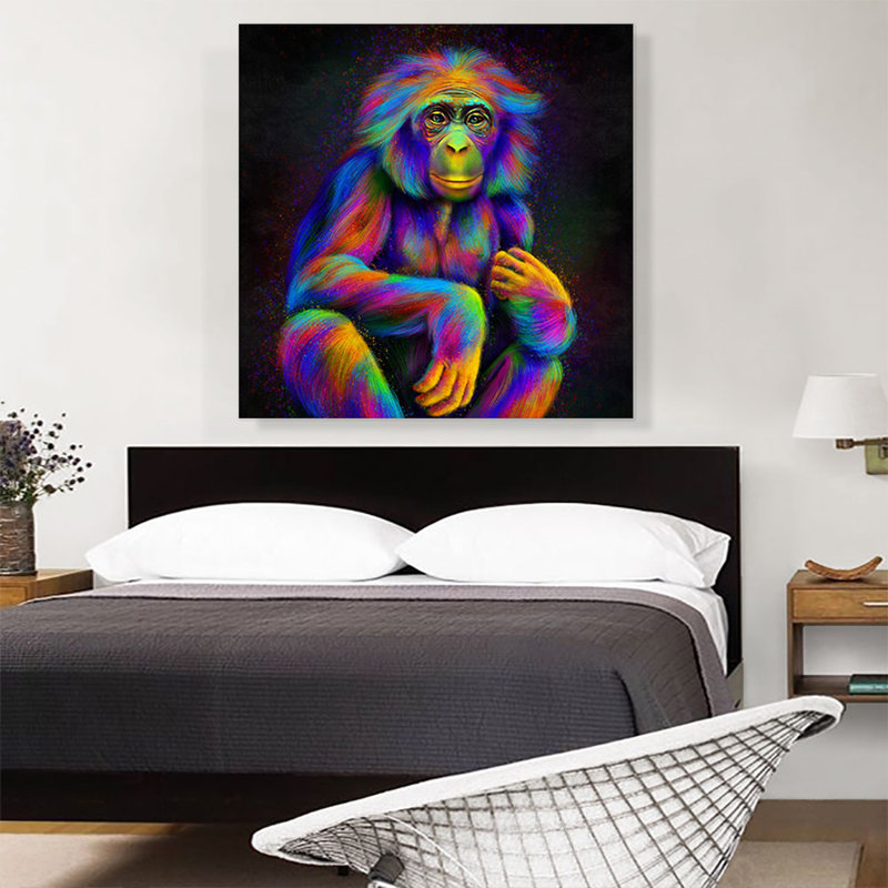 «Bonobe Monkey Pygmy Chimpanzee», grand singe d'Afrique, impression sur toile tendue, H 36 po x l 36 po x 1,5 po
