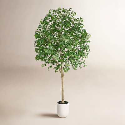 Grand 7Ft-10Ft Artificial Fiddle Leaf Fig Tree In Designer U-Shape Planter - Ultra-Lush Potted Faux Ficus With Natural Wood Texture For High Ceilings, Lobbies & Modern Home Decor