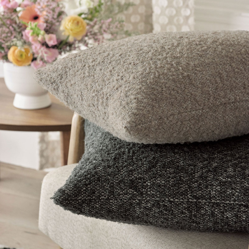 Marl Pillow Cover & Insert, Charcoal, Rectangle 15"H x 26"W