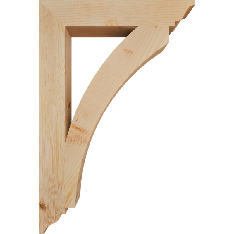 3 1/2"W x 24"D x 36"H Thorton Traditional Smooth Bracket, Douglas Fir, Douglas Fir (Smooth), 36"H x 3.5"W x 24"D