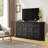 63-Inch Curved Sideboard Classic-Style Storage Cabinet With Adjustable Shelves Ideal For Kitchens And Dining Rooms-1260671688