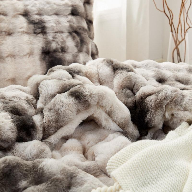 Snowball Double Chunky Bunny - Coma Inducer Oversized Comforter Set - Messy Storm Grey, Queen Comforter + 2 Queen Shams