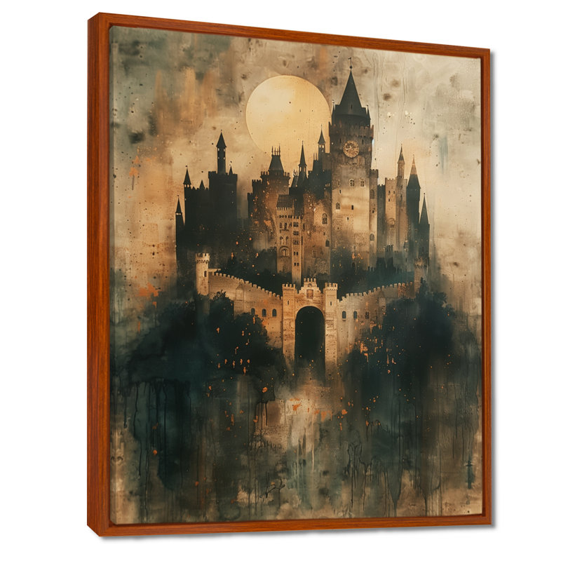 Yaelle - Châteaux, art mural, Toile encadrée flottée blanche, H 44 po x l 34 po x P 1,5 po