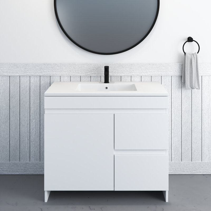 Waelyn 36'' Single Bathroom Vanity with Acrylic Top, White