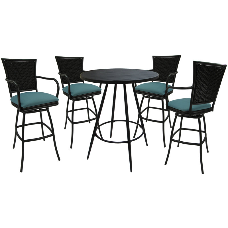 Tabouret de bar 26 po Wynwood, Turquoise, Noir, 30"