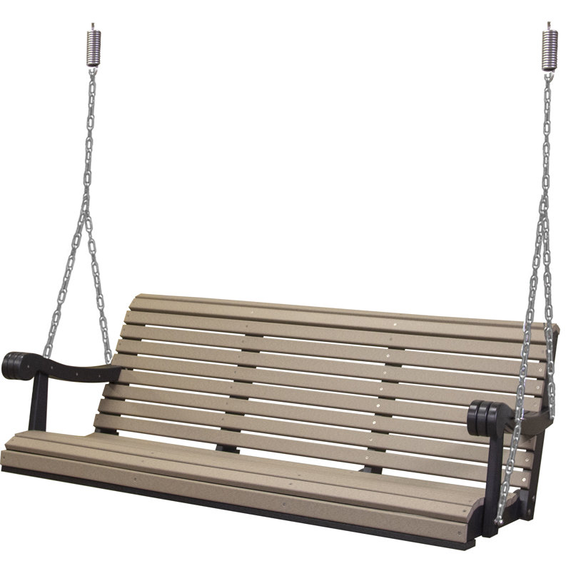 Balancelle Fleurette Poly Grandpa, Bois vieilli / noir