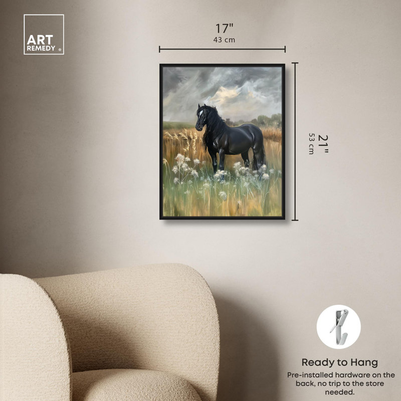 «Classical Black Beauty» par Art Remedy, Cadre flottant noir, H 21 po x l 17 po