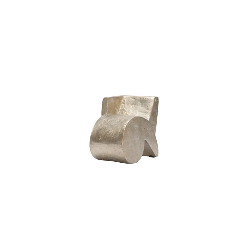 Misquote Letter Block, Metallic Silver
