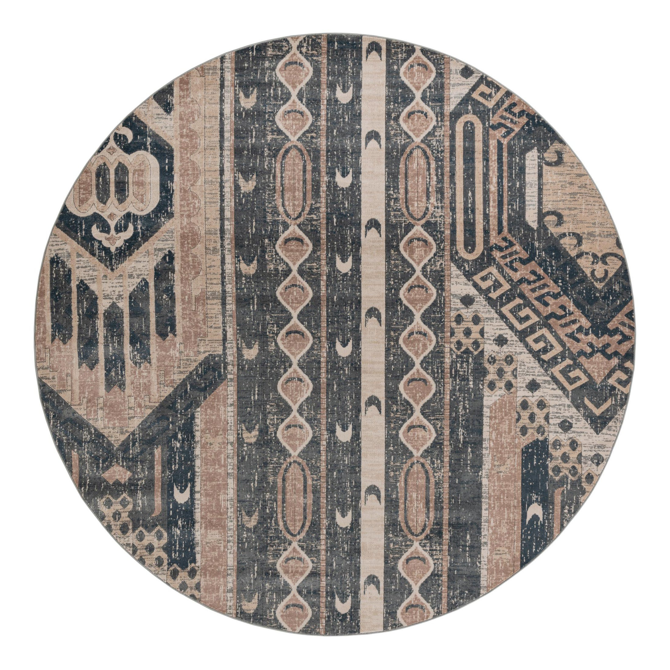 Hokku Designs Josephus Geometric Pattern Navy Blue/Ivory Area Rug | Wayfair