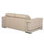 Causeuse en cuir véritable 71 po beige et argent
