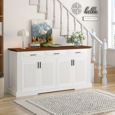 Buffet 63 "avec rangement cannelé avec rangement