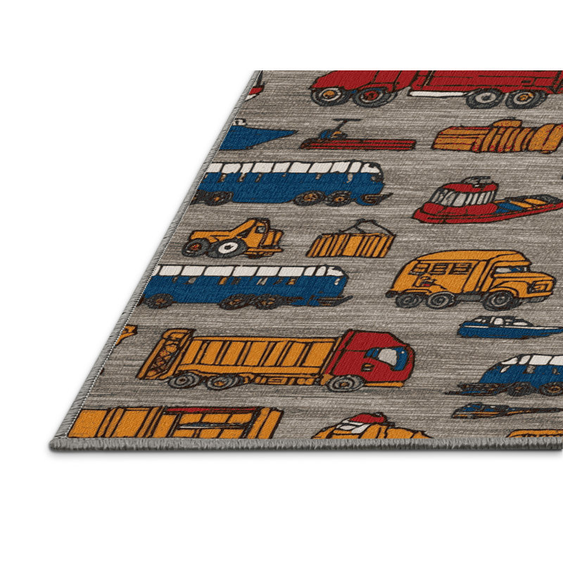Tapis de transport gris lavable à la machine, Carré 8 pi