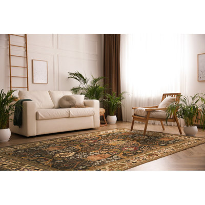 Luna Delicate Brown Hand Tufted Wool Traditional Oriental Area Rug