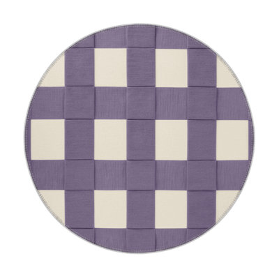 Tapis intérieur / extérieur mauve à carreaux