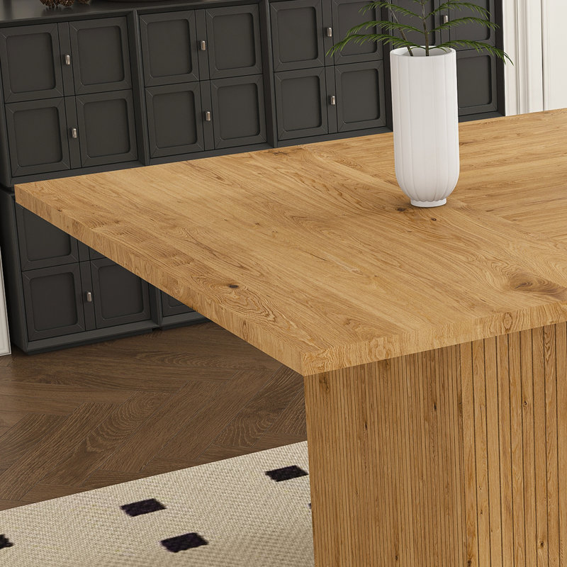 Rectangular Dining Table with Storage Base, Oak