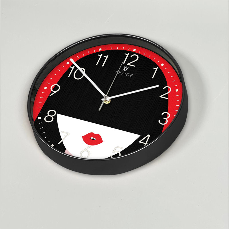 Cobleskill Elegant Decorative Wall Clock, 12 in Diameter, 1.8 in Thick | 100% Plastic Frame, Real Glass Cover | Perfect for Home Décor, Living Room, and Office | Stylish Timepiece with Modern Design