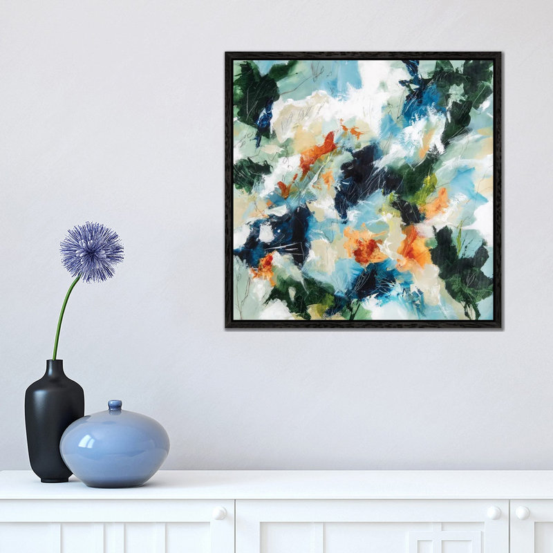 Nature Imprints I by Cristina Dalla Valentina - Painting on Canvas, 45.72 cm H x 45.72 cm W, Black Framed