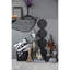 Maison hantée lumineuse en carton 10 x 8,3 x 13,5 po, décor de table d'Halloween noir et beige, alimenté par piles