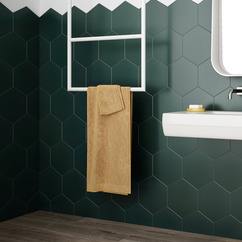 Carreau de plancher et hexagone 10 "x 11" Toscana, Vert / vert