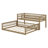Twin XL Over Queen Floor Bunk Bed With Ladder,  Wood Bunk Bed With Safety Guardrails-1051084510