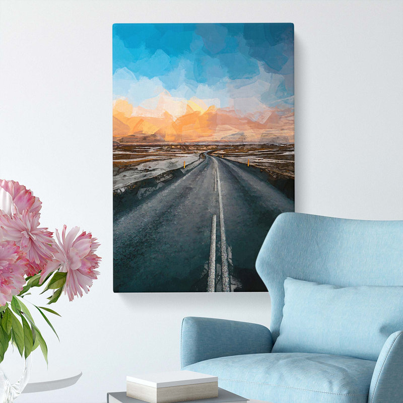 Road Through Iceland In Abstract - Wrapped Canvas, 50cm H x 35cm W x 3cm D