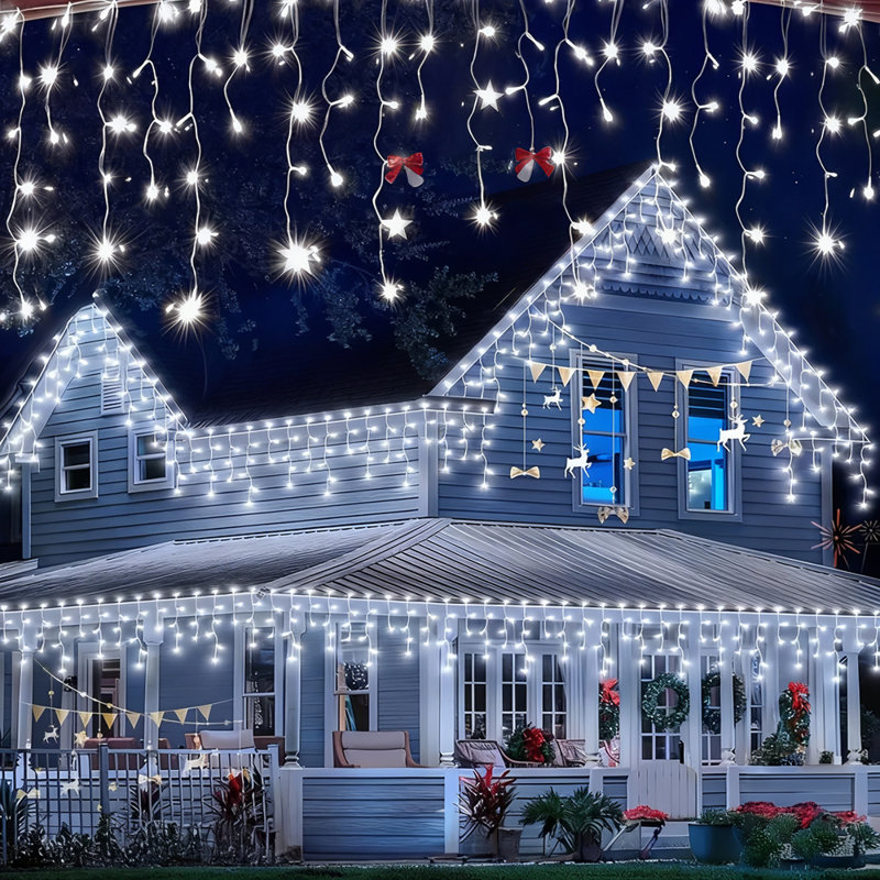 3000cm LED Solar Powered 1200 - Bulb Cord String Light