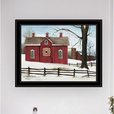 «Lover's Knot Quilt Block Barn» par Billy Jacobs, reproduction d'art sur papier encadrée