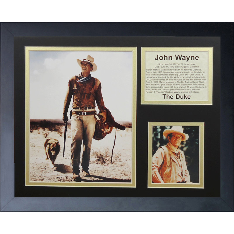 Memorabili encadrée-wayne avec chien John Wayne