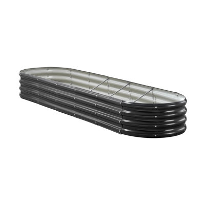 Jardin surélevé ovale en métal galvanisé 8 x 2 x 1 pi pour fleurs et herbes