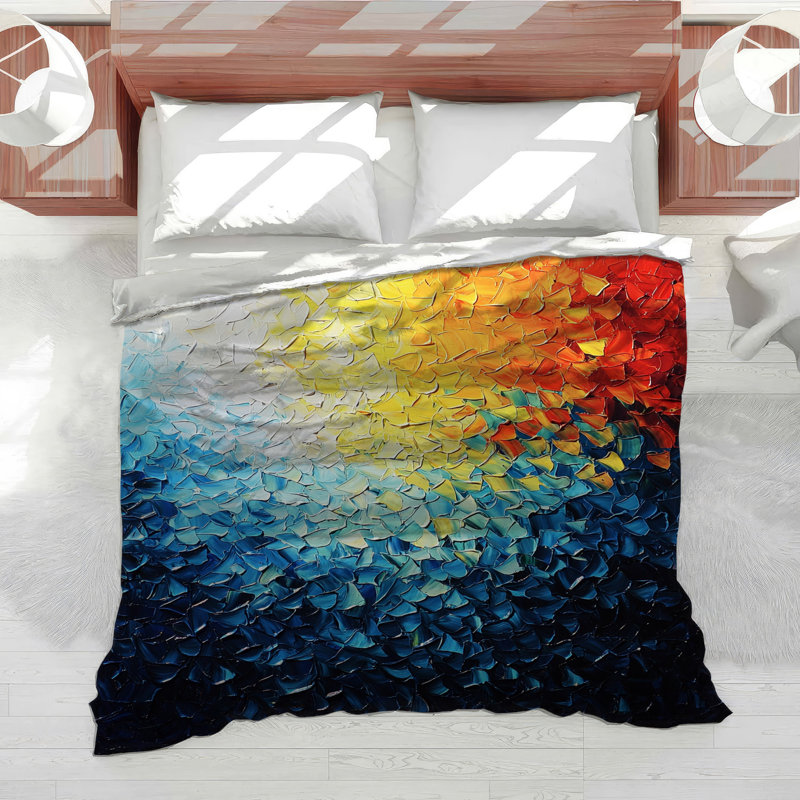 Color Gradient Bedding Abstract Comforter Eclectic, Queen Comforter