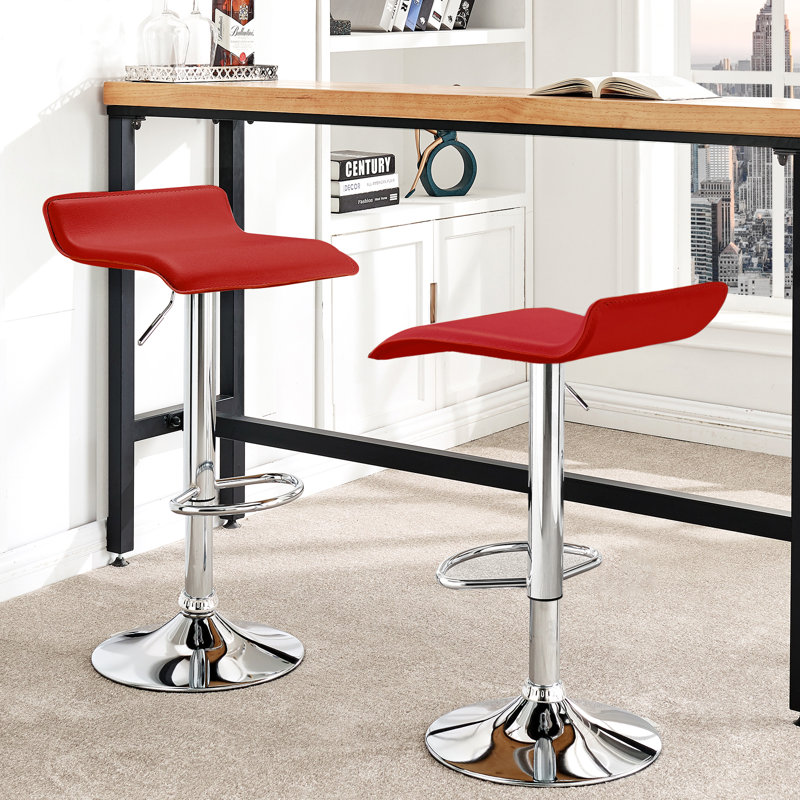 Tabouret pivotant à hauteur réglable, Rouge