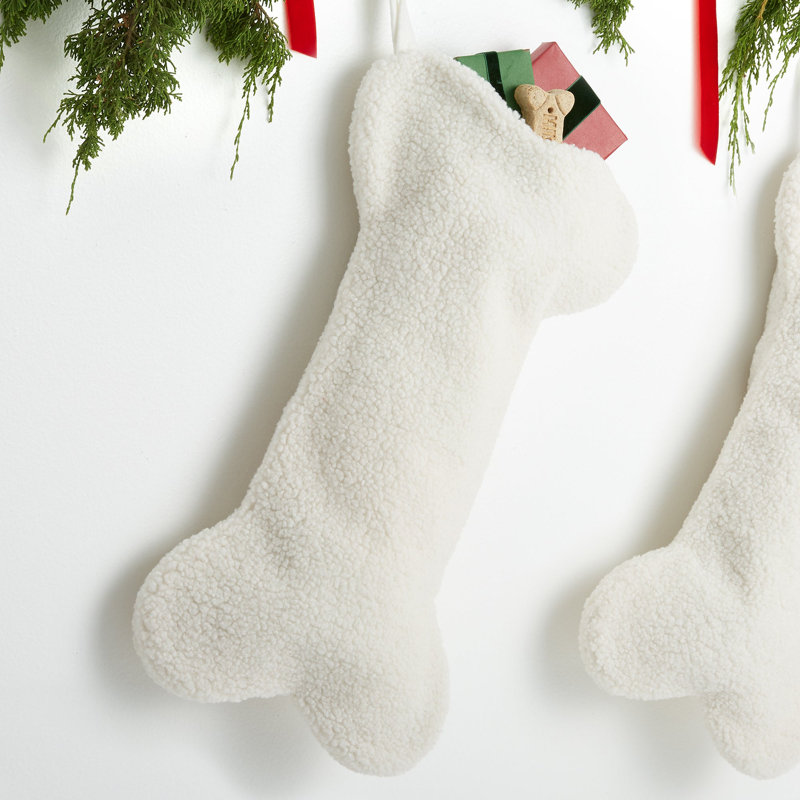 Personalization Mall Dog Bone Sherpa Christmas Stocking