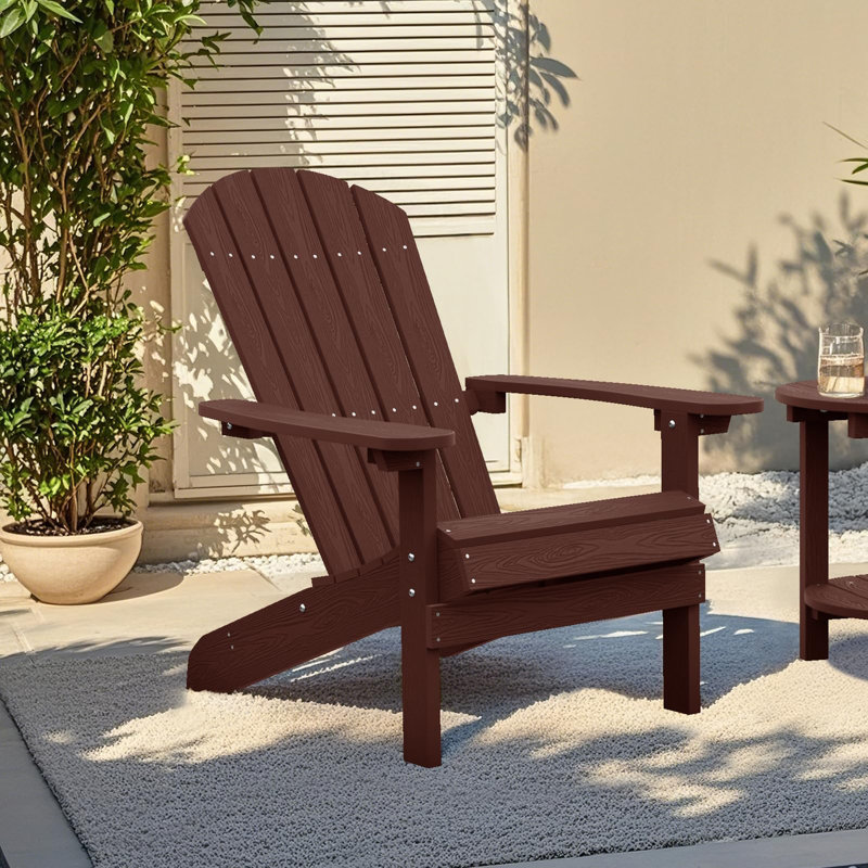 Plastic Patio Adirondack Chair, Coffee