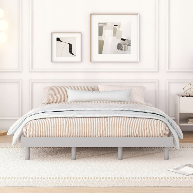 Floating Platform Bed Frame, Queen, Gray