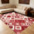 Blush & Red Concentric Diamond carpet-easy to clean, machine-washable, soft and comfortable; suitable for door mats, kitchens, living rooms, bedrooms, corridors, and laundry areas. Easy to clean, durable carpet for home decoration.-129469655