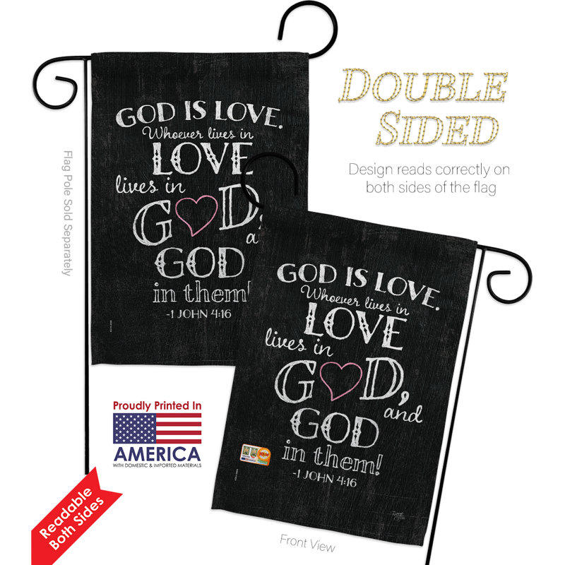 2 faces de polyester de 19 po x 13 po god is love ensemble de drapeaux
