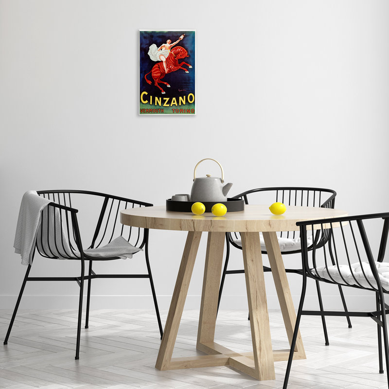 Publicité cinzano vin, plaque par Marcus Jules, H 15 po x l 10 po