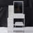 29.2" Small Space Left Bedside Cabinet Vanity Table + Cushioned Stool-1404108826