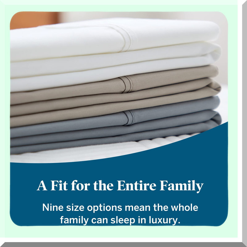 Luxury BreatheEasy Cotton Rich Sheet Set - 600 Thread Count, Deep Pockets, Slate Grey - Hotel Quality Soft & Breathable Bedding Set