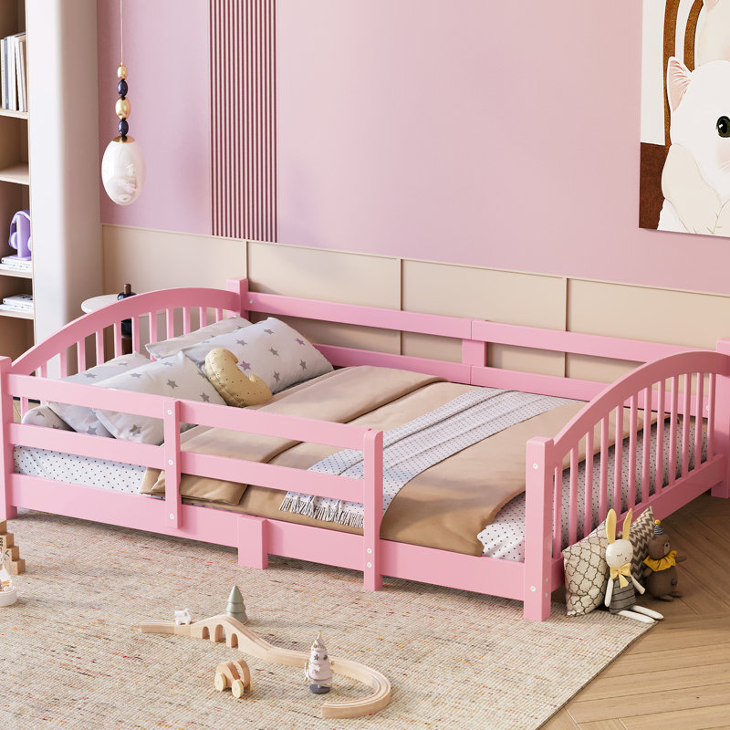 Bed, Floor Full Solid Wood Bed