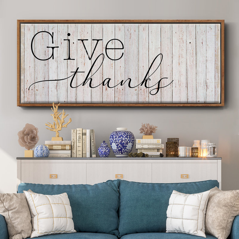 Give Thanks- Framed Canvas