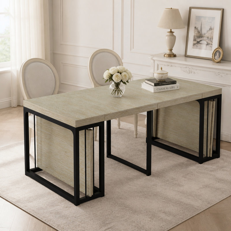 Table de salle à manger extensible Modern, Ancient White